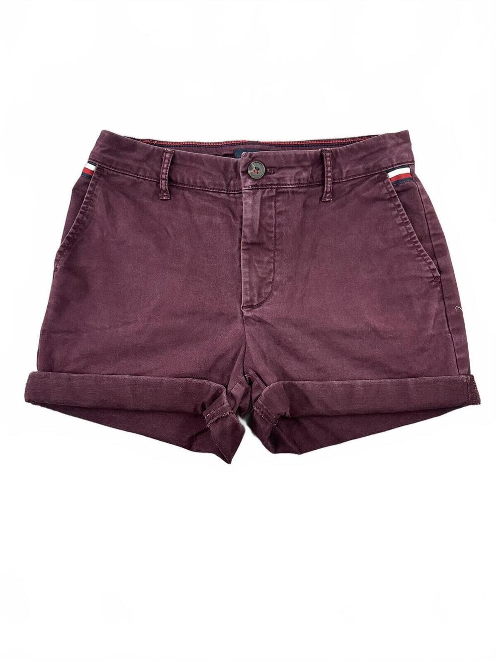 Tommy Hilfiger Burgundy Cotton Shorts